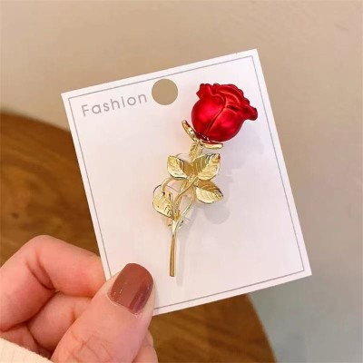 Red Rose Brooch