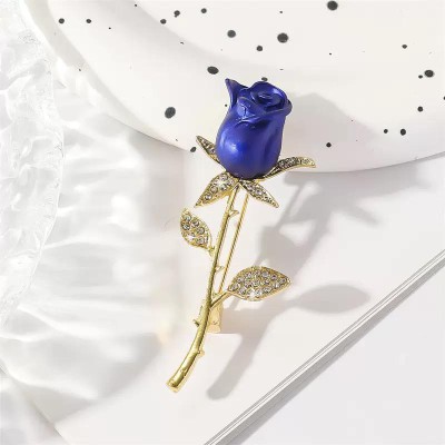 Blue Rose Brooch
