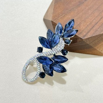 Crystal Rhinestone Flower Brooch