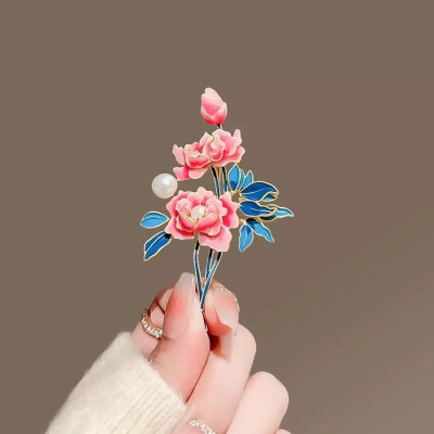 Elegant Peony Brooch