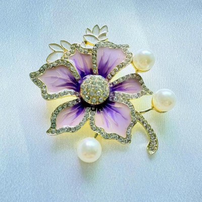 Purple Lilac Flower Brooch