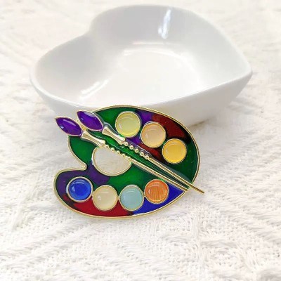 Enamel Palette Brooch