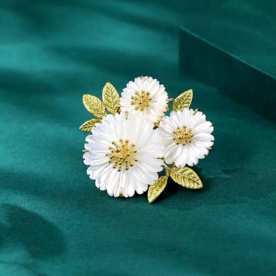 White Flower Brooch