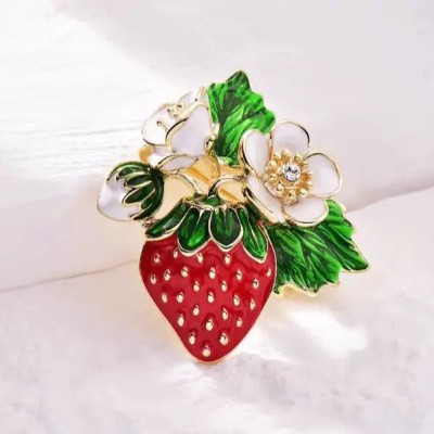 Strawberry Suit Fruit Brooch