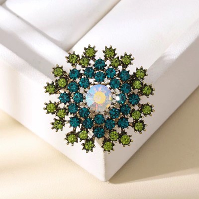 Crystal Rhinestone Dandelion Brooch