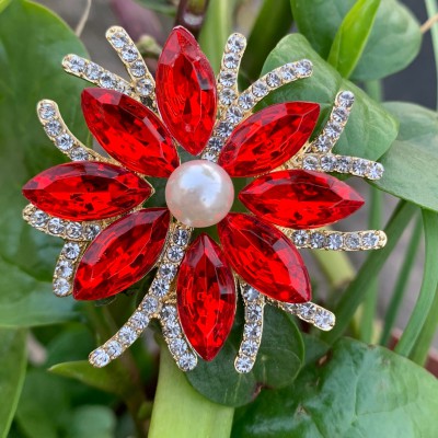 Crystal Flower Brooch