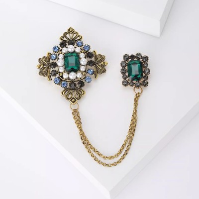 Tassel Diamond Pearl Brooch