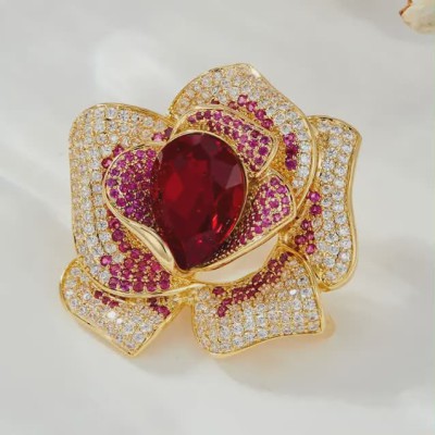 Crystal Camellia Brooch
