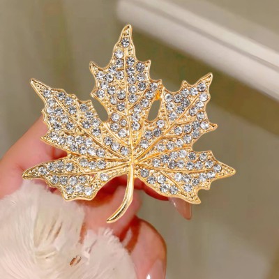 Maple Leaf Crystal Brooch