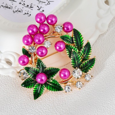Magenta Pearl Brooch