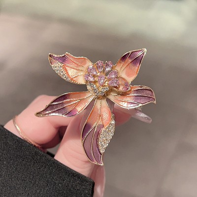 French Iris Brooch