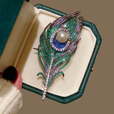 Peacock feather Brooch