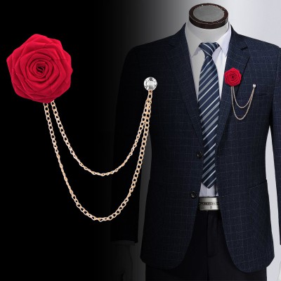Flower men's chain Brooch