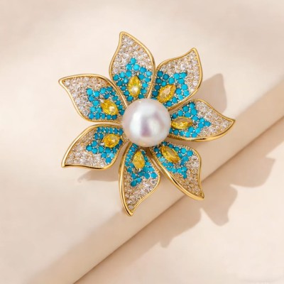 Flower Crystal  Brooch