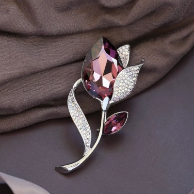 purple tulip brooch