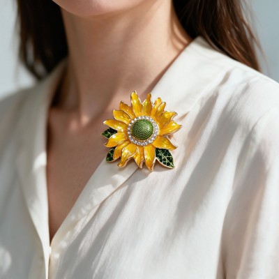 Sunflower brooch