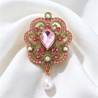 Double Flute popular rhinestone pearl brooch