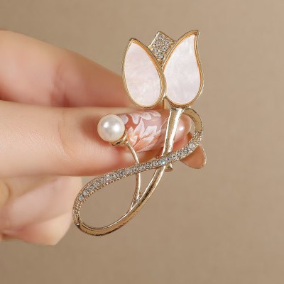 Crystal Tulip Brooch